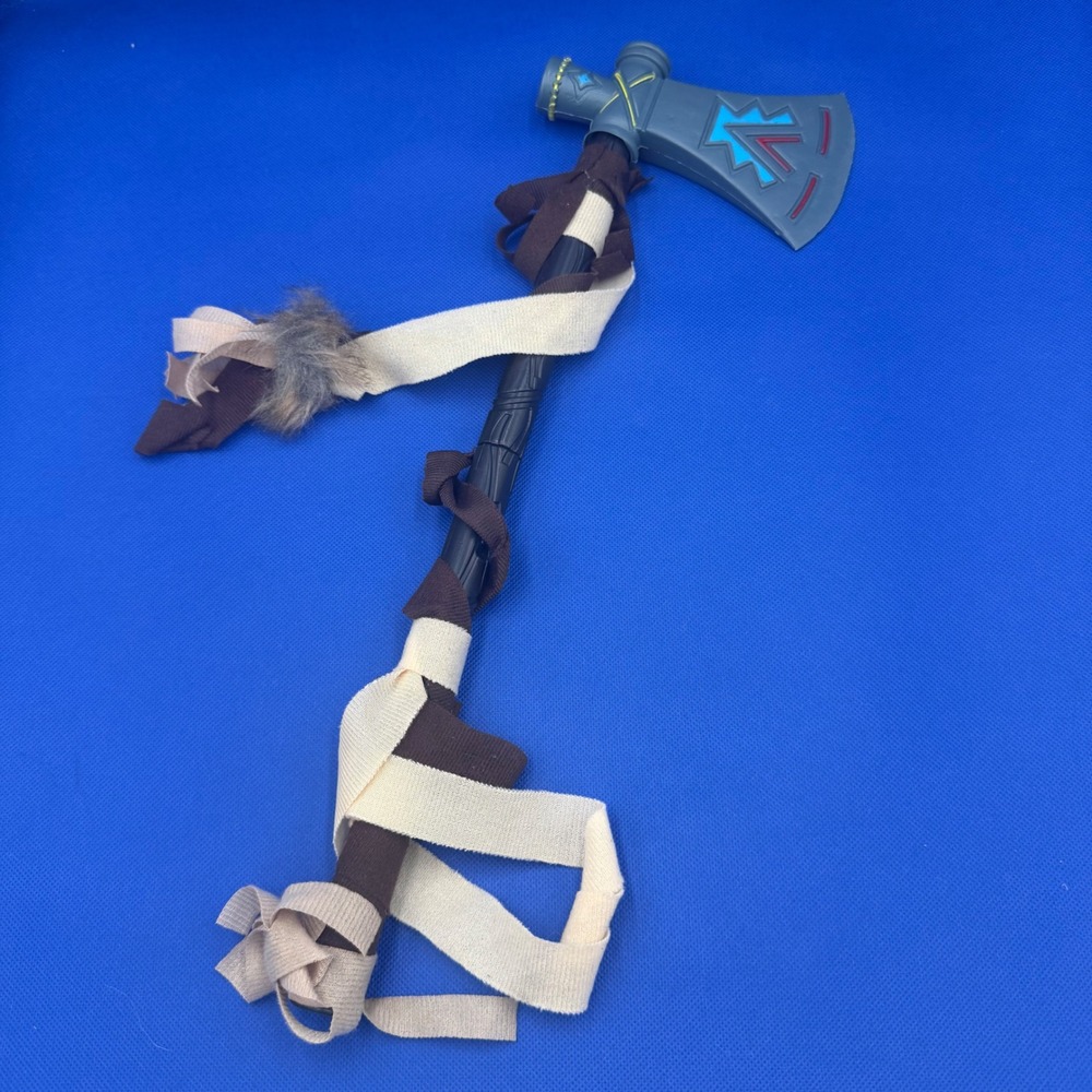 Tomahawk Costume Prop Toy Native American Tribe Halloween Cosplay Axe Fur Gray
